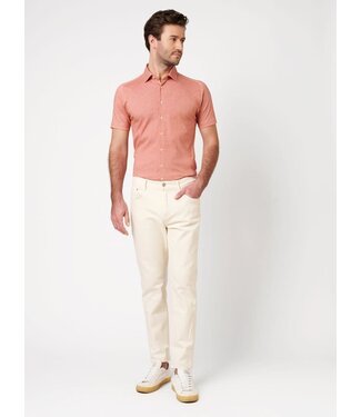 Desoto Desoto, Jersey Overhemd/Shirt, Korte Mouw, Kent Kraag, Abrikoos Kleurig