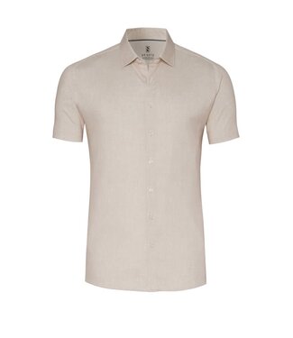 Desoto Desoto, Jersey Overhemd/Shirt, Korte Mouw, Kent Kraag, Beige