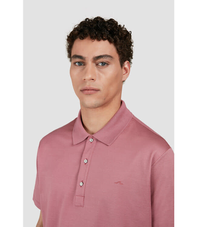 Paul & Shark Polo, Korte Mouw, Perlé Jersey Katoen, Vintage Roze, Earth Red