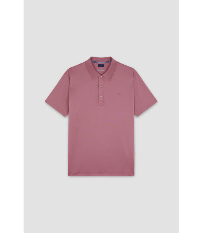 Paul & Shark Polo, Korte Mouw, Perlé Jersey Katoen, Vintage Roze, Earth Red