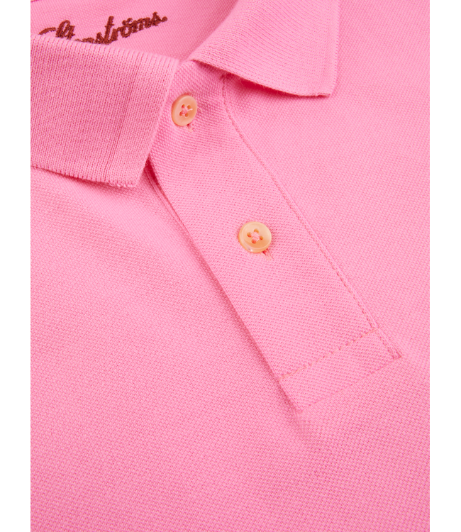 Stenstroms Polo, Korte Mouw, Pique Katoen, Roze