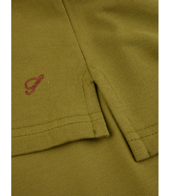 Stenstroms Polo, Korte Mouw, Pique Katoen, Groen