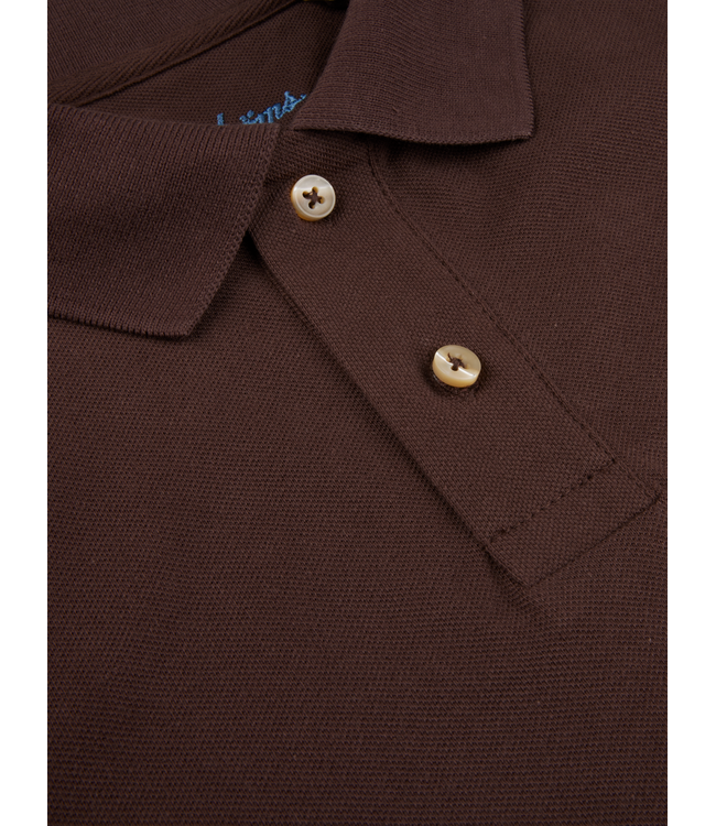 Stenstroms Polo, Korte Mouw, Pique Katoen, Bruin