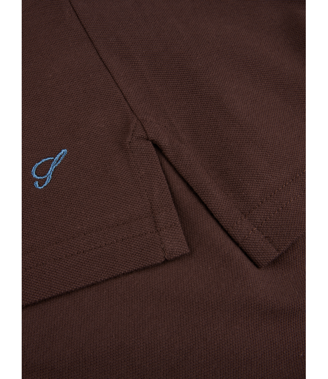 Stenstroms Polo, Korte Mouw, Pique Katoen, Bruin