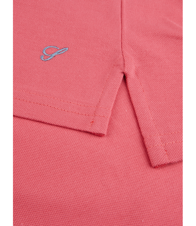 Stenstroms Polo, Korte Mouw, Pique Katoen, Cerise Rood