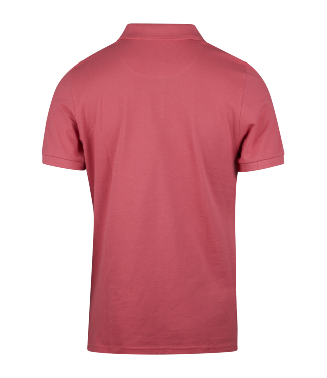 Stenstroms Polo, Korte Mouw, Pique Katoen, Cerise Rood