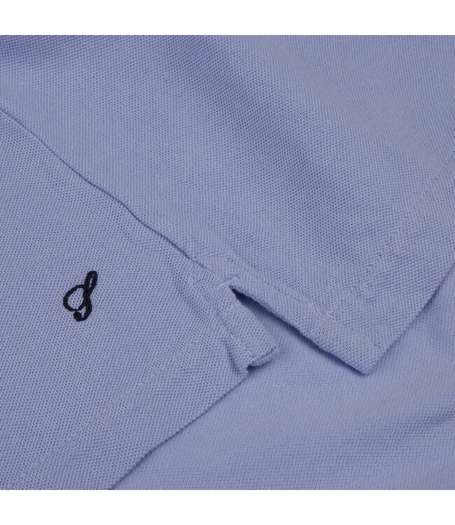 Stenstroms Polo, Korte Mouw, Katoen, Lavendelblauw met Contrast Kraag