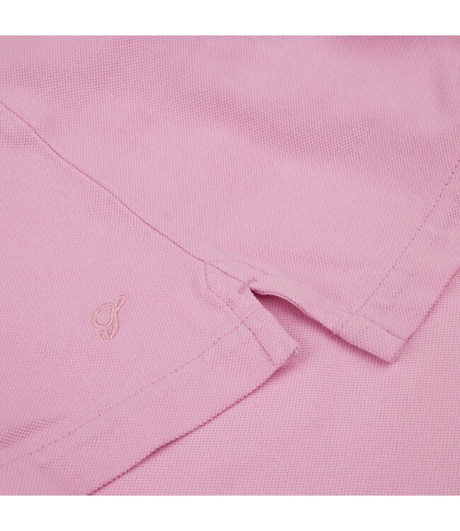 Stenstroms Polo, Korte Mouw, Katoen, Roze met Contrast Kraag