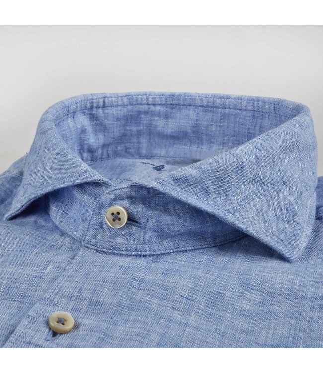 Stenstroms Overhemd, Linnen, Lange Mouw, Slimline, Lichtblauw