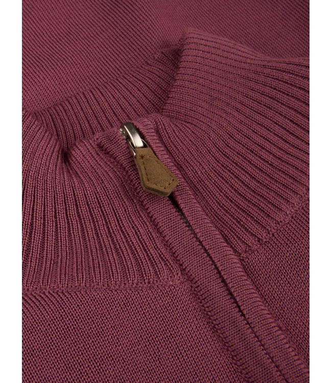 Stenstroms Half-Zip Trui, Merino Wol, Oud Roze Kleur