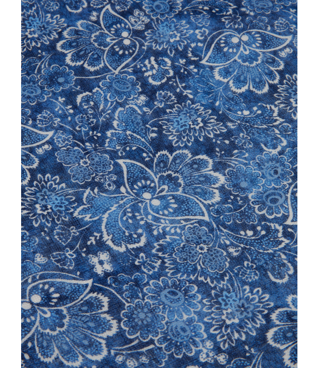 Stenstroms Bandana, Linnen, 70 x 70, Blauw met Bloem Print