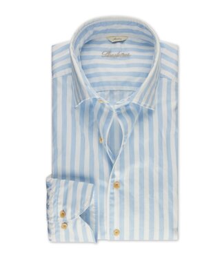 Stenstroms Stenstroms, Overhemd, Casual, Katoen, Lange Mouw, Lichtblauw Wit, Gestreept, Regular Fit