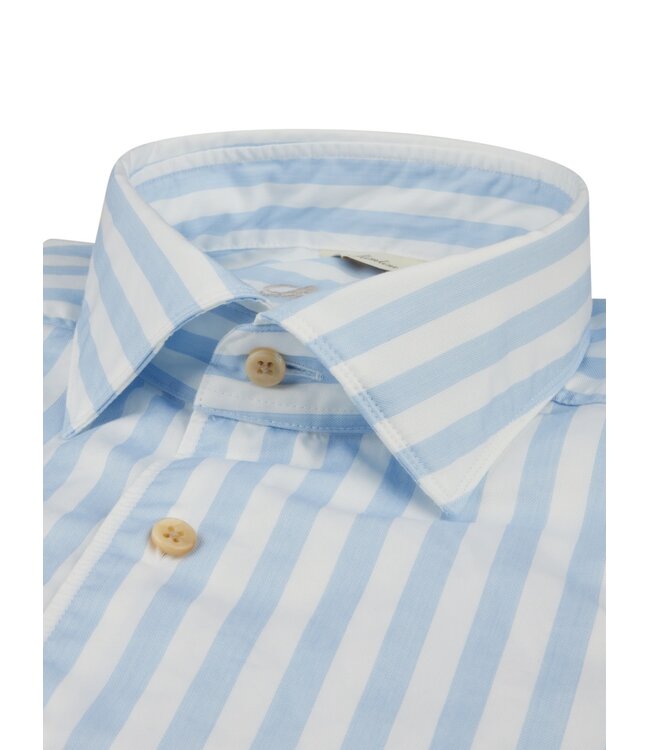Stenstroms Casual, Overhemd, Katoen, Lange Mouw, Lichtblauw Wit, Gestreept, Fitted Body