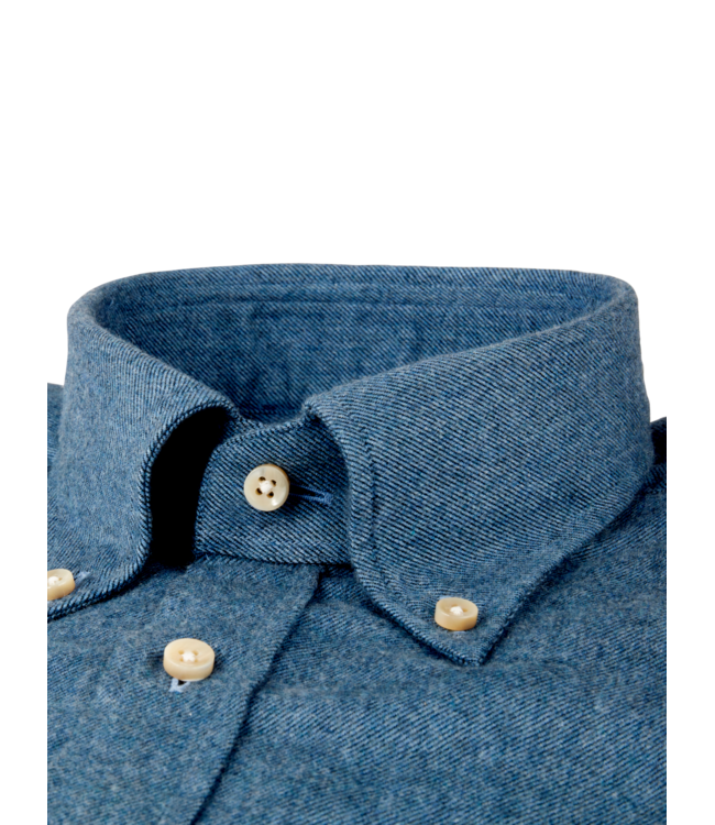 Stenstroms Overhemd, Flanel, Lange Mouw, Button Down Kraag, Blauw, Regular Fit