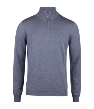 Stenstroms Stenstroms, Half-Zip Trui, Merino Wol, Jeansblauw