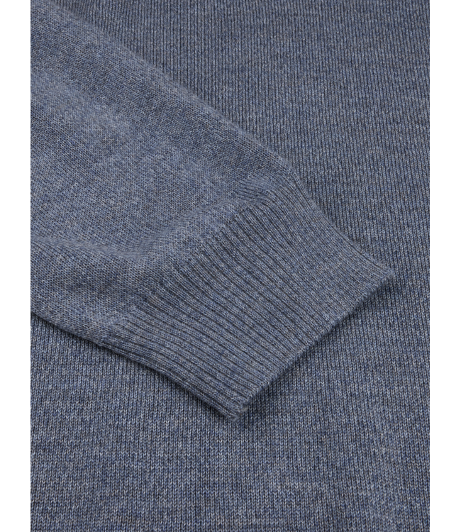 Stenstroms Half-Zip Trui, Merino Wol, Jeansblauw