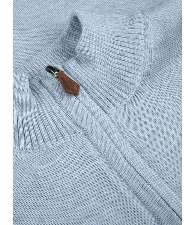 Stenstroms Half-Zip Trui, Merino Wol, Lichtblauw