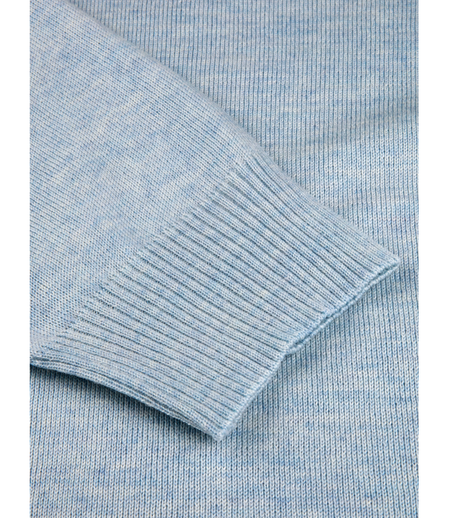 Stenstroms Half-Zip Trui, Merino Wol, Lichtblauw