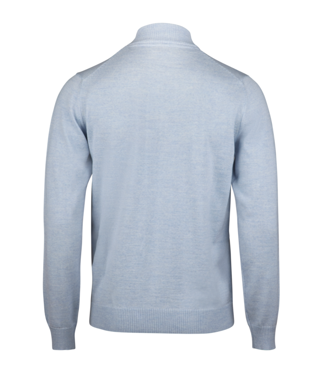 Stenstroms Half-Zip Trui, Merino Wol, Lichtblauw