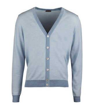 Stenstroms Stenstroms, Vest met Knoopsluiting, Merino Wol, Lichtblauw