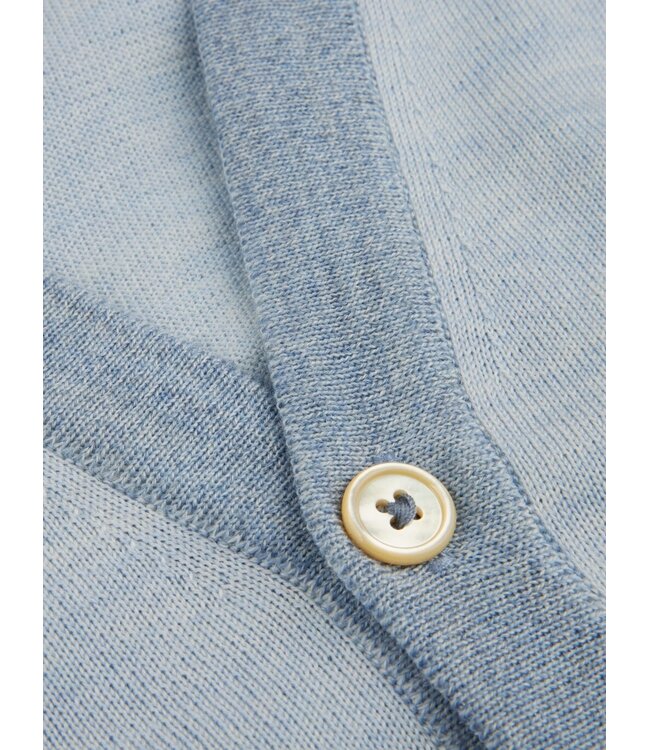 Stenstroms Vest met Knoopsluiting, Merino Wol, Lichtblauw