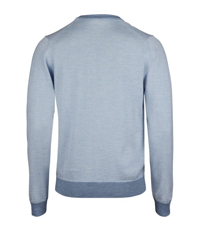 Stenstroms Vest met Knoopsluiting, Merino Wol, Lichtblauw