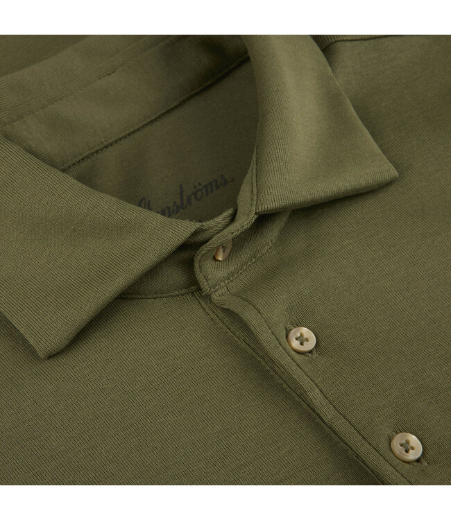 Stenstroms Polo, Korte Mouw, Jersey Katoen, Zachtgroen