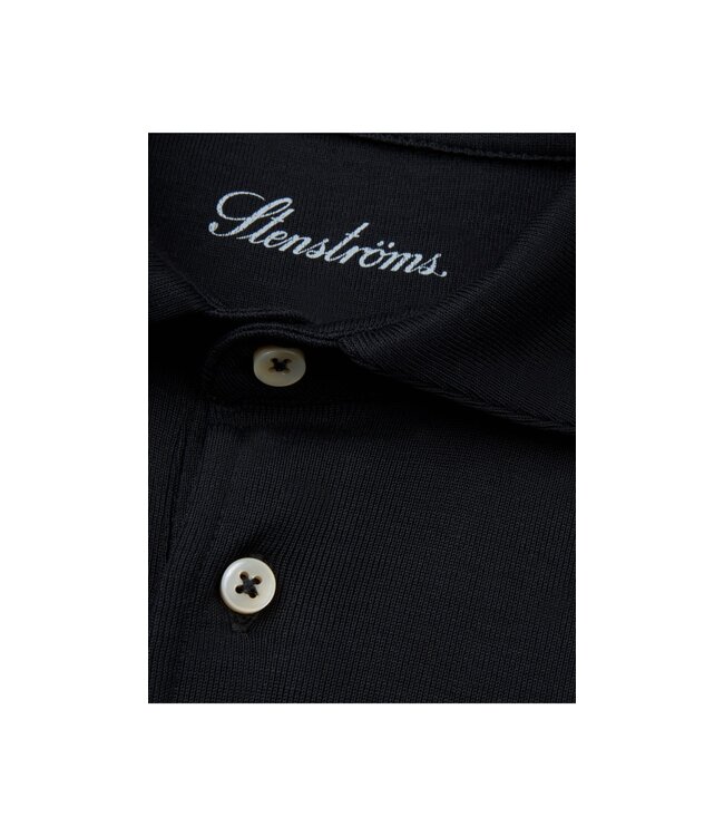 Stenstroms Polo,Korte Mouw, Jersey Katoen, Zwart