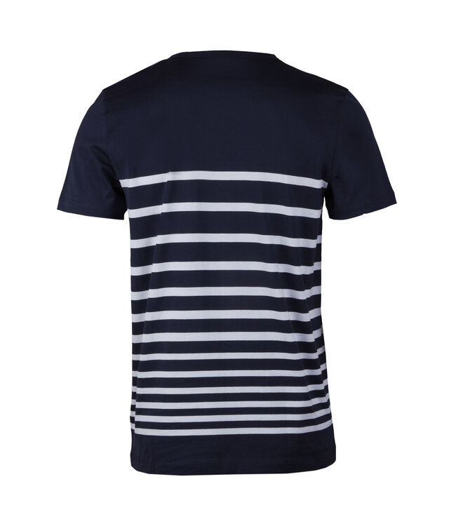 Stenstroms T-Shirt, Katoen, Korte Mouw, Blauw, Wit Gestreept