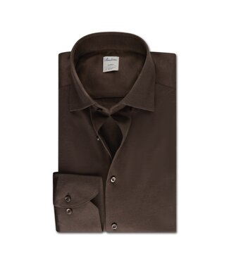 Stenstroms Stenstroms, Overhemd, Lange Mouw, Katoen / Linnen Mix, Bruin,  Slimline