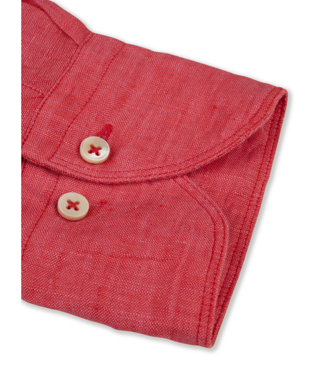 Stenstroms Overhemd, Linnen, Lange Mouw, Slimline, Rood