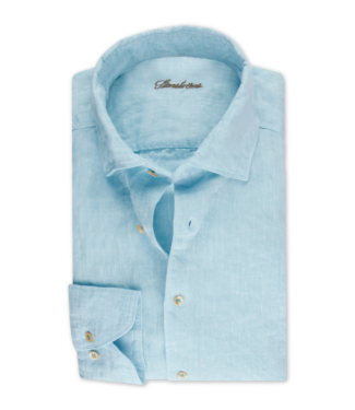 Stenstroms Stenstroms, Overhemd, Linnen, Lange Mouw, Slimline, Aquablauw