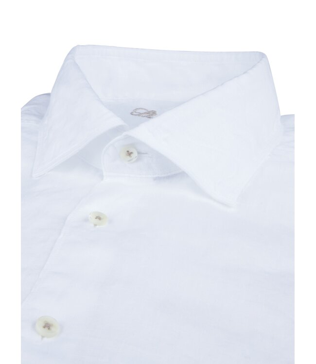 Stenstroms Overhemd, Linnen, Lange Mouw, Slimline, Wit