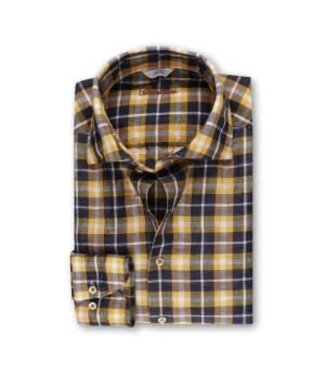 Stenstroms Stenstroms, Overhemd, Linnen, Blauw, Geel, Wit, Geruit, Lange Mouw, New Slimline