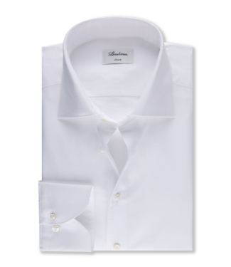 Stenstroms Stenstroms, Overhemd, Katoen Linnen Stretch Mix, Lange Mouw, Wit, Slimline