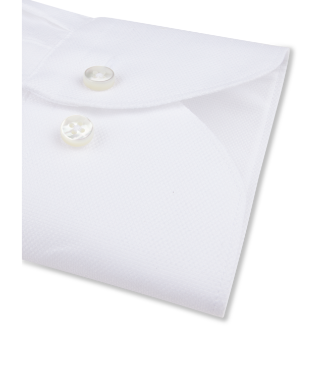 Stenstroms Overhemd, Katoen Linnen Stretch Mix, Lange Mouw, Wit, Slimline