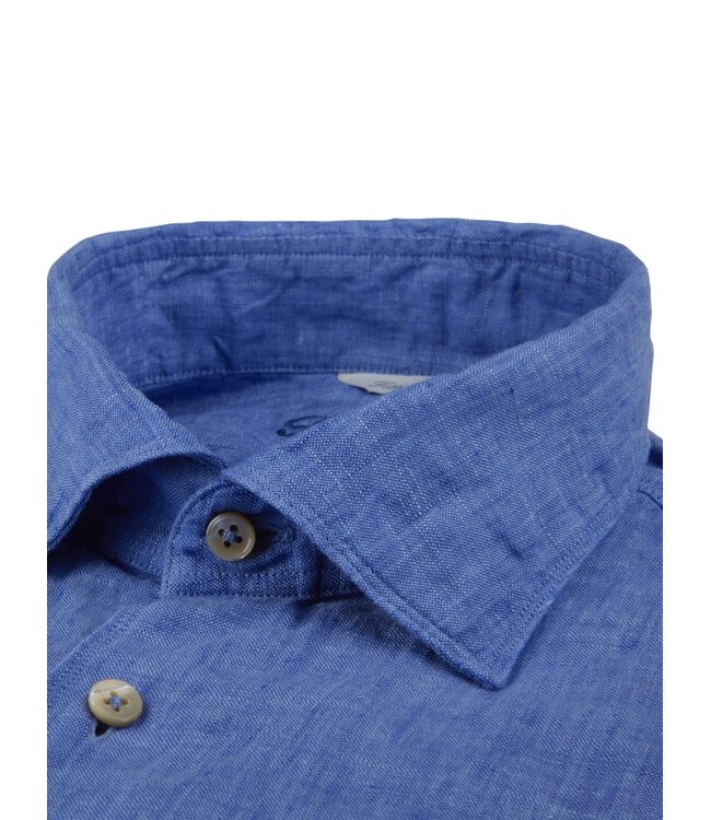 Stenstroms Overhemd, Linnen, Lange Mouw, Slimline, Blauw