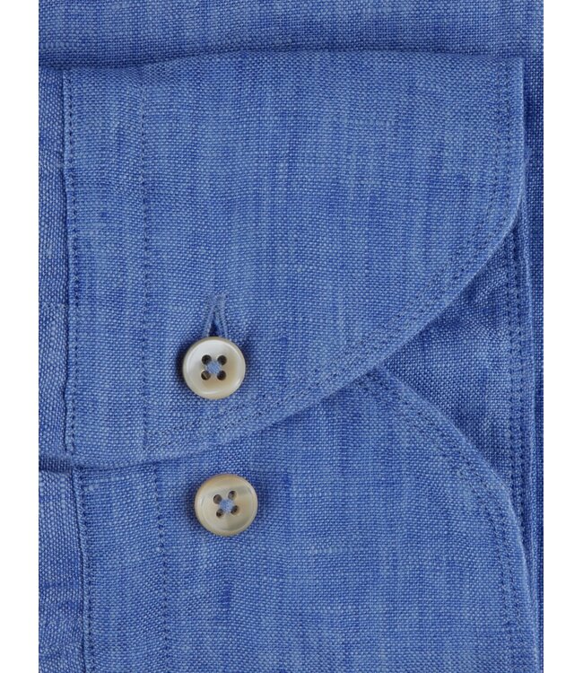 Stenstroms Overhemd, Linnen, Lange Mouw, Slimline, Blauw