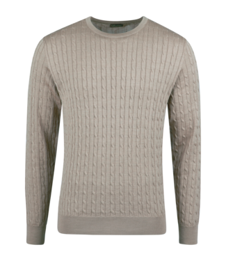 Stenstroms Stenstroms, Trui, Ronde Hals, Merino Wol, Cable Knit, Camel