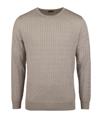 Stenstroms Stenstroms, Trui, Ronde Hals, Merino Wol, Cable Knit, Lichtbeige / Champagne
