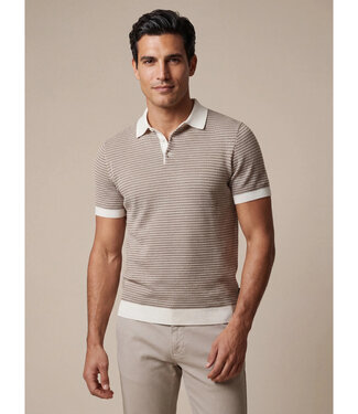 Cavallaro Napoli Cavallaro, Polo, Korte Mouw, Katoen, Gebreid, Taupe