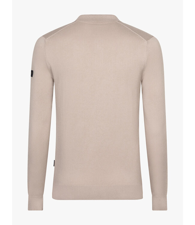 Cavallaro Napoli Polo, Lange Mouw, Katoen Blend, Light Taupe