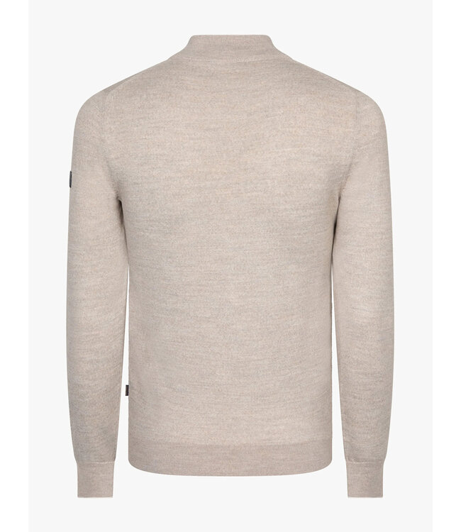 Cavallaro Napoli Trui, Half-Zip, Wol Blend, Light Taupe Melange