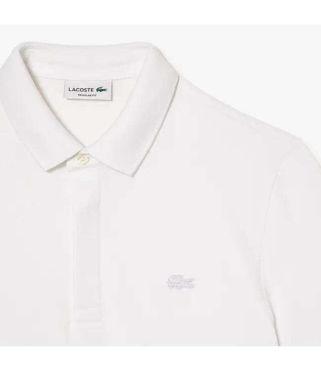 Lacoste Smart Paris, Heren Polo van Stretch Katoen Piqué , Regular Fit, Wit