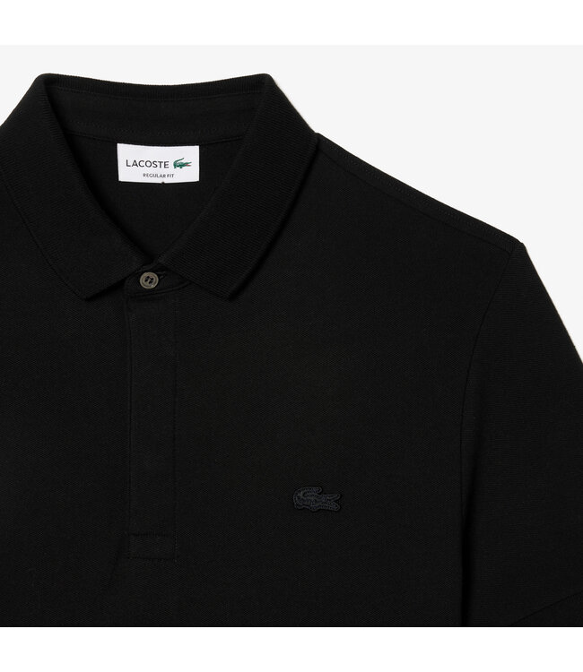 Lacoste Smart Paris, Heren Polo van Stretch Katoen Piqué , Regular Fit, Zwart