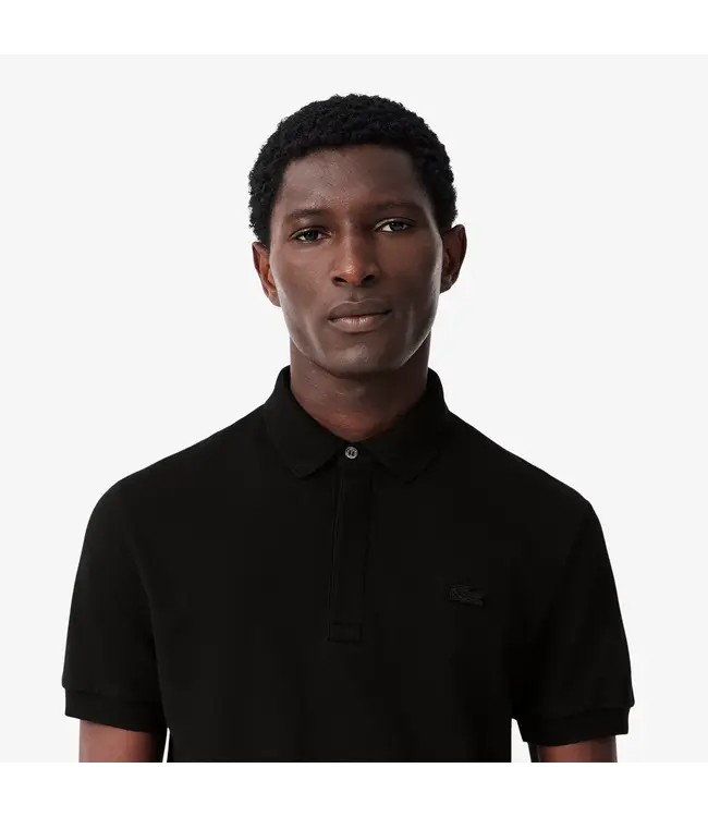 Lacoste Smart Paris, Heren Polo van Stretch Katoen Piqué , Regular Fit, Zwart