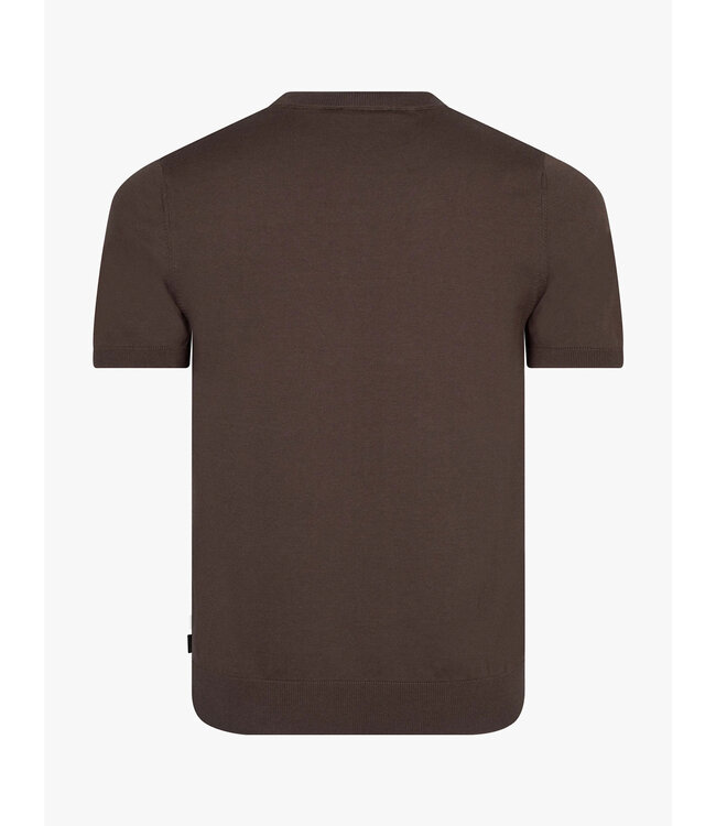 Cavallaro Napoli Cavallaro, T-Shirt, Katoen Blend, Ronde Hals, Donker Taupe / Bruin