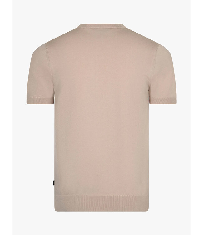Cavallaro Napoli T-Shirt, Katoen Blend, Ronde Hals, Beige, Light Taupe
