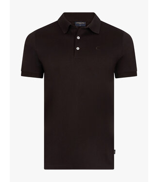 Cavallaro Napoli Cavallaro, Polo, Korte Mouw, Gemerceriseerd Katoen, Donkerbruin