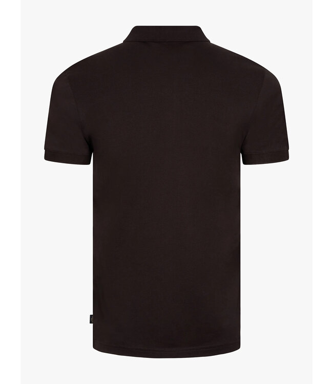 Cavallaro Napoli Polo, Korte Mouw, Gemerceriseerd Katoen, Donkerbruin